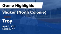 Shaker  (North Colonie) vs Troy  Game Highlights - April 7, 2022