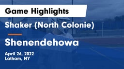 Shaker  (North Colonie) vs Shenendehowa  Game Highlights - April 26, 2022