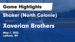 Shaker  (North Colonie) vs Xaverian Brothers  Game Highlights - May 7, 2022