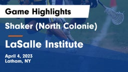 Shaker  (North Colonie) vs LaSalle Institute  Game Highlights - April 4, 2023