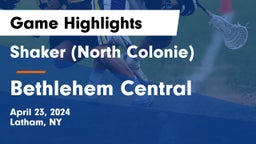 Shaker  (North Colonie) vs Bethlehem Central  Game Highlights - April 23, 2024