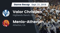 Recap: Valor Christian  vs. Menlo-Atherton  2018
