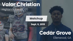 Matchup: Valor Christian vs. Cedar Grove  2019