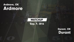 Matchup: Ardmore  vs. Durant  2016