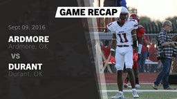 Recap: Ardmore  vs. Durant  2016