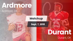 Matchup: Ardmore  vs. Durant  2018