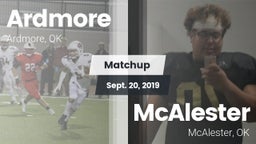 Matchup: Ardmore  vs. McAlester  2019