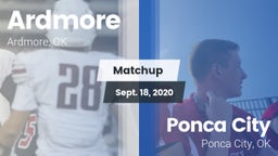 Matchup: Ardmore  vs. Ponca City  2020