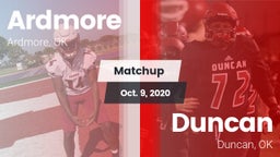 Matchup: Ardmore  vs. Duncan  2020