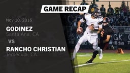 Recap: Godinez  vs. Rancho Christian  2016