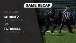 Recap: Godinez  vs. Estancia  2016