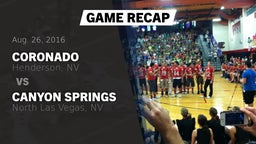 Recap: Coronado  vs. Canyon Springs  2016