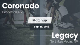 Matchup: Coronado  vs. Legacy  2016