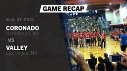 Recap: Coronado  vs. Valley  2016