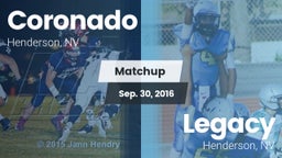 Matchup: Coronado  vs. Legacy  2016