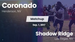 Matchup: Coronado  vs. Shadow Ridge  2017