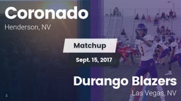 Matchup: Coronado  vs. Durango  Blazers 2017