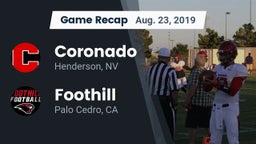 Recap: Coronado  vs. Foothill  2019