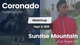 Matchup: Coronado  vs. Sunrise Mountain  2019