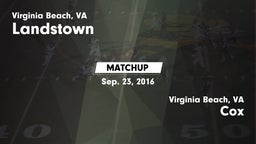 Matchup: Landstown High vs. Cox  2016