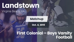 Matchup: Landstown High vs. First Colonial  - Boys Varsity Football 2019