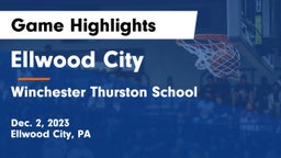Ellwood City  vs Winchester Thurston School Game Highlights - Dec. 2, 2023