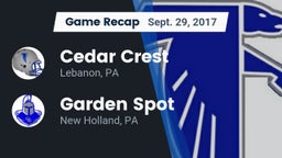 Recap: Cedar Crest  vs. Garden Spot  2017