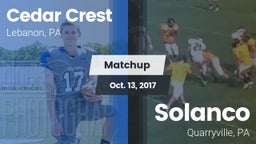 Matchup: Cedar Crest High vs. Solanco  2017