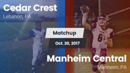 Matchup: Cedar Crest High vs. Manheim Central  2017