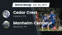 Recap: Cedar Crest  vs. Manheim Central  2017