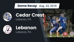 Recap: Cedar Crest  vs. Lebanon  2018