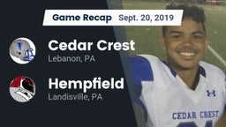 Recap: Cedar Crest  vs. Hempfield  2019