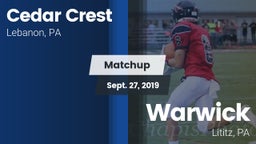 Matchup: Cedar Crest High vs. Warwick  2019
