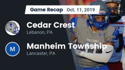 Recap: Cedar Crest  vs. Manheim Township  2019