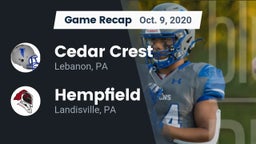 Recap: Cedar Crest  vs. Hempfield  2020