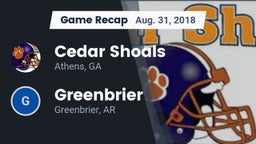 Recap: Cedar Shoals   vs. Greenbrier  2018