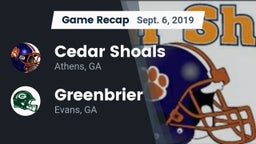 Recap: Cedar Shoals   vs. Greenbrier  2019