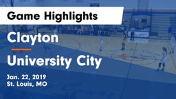 Clayton  vs University City  Game Highlights - Jan. 22, 2019