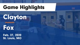 Clayton  vs Fox  Game Highlights - Feb. 27, 2020