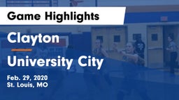 Clayton  vs University City  Game Highlights - Feb. 29, 2020