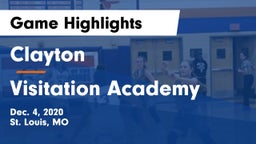 Clayton  vs Visitation Academy  Game Highlights - Dec. 4, 2020