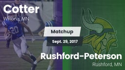 Matchup: Cotter  vs. Rushford-Peterson  2017