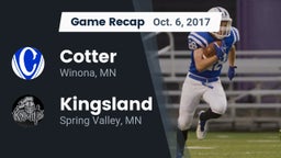 Recap: Cotter  vs. Kingsland  2017