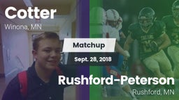 Matchup: Cotter  vs. Rushford-Peterson  2018