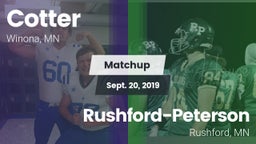 Matchup: Cotter  vs. Rushford-Peterson  2019