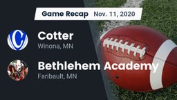 Recap: Cotter  vs. Bethlehem Academy  2020