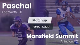 Matchup: Paschal  vs. Mansfield Summit  2017