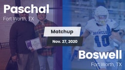 Matchup: Paschal  vs. Boswell   2020