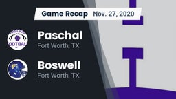 Recap: Paschal  vs. Boswell   2020
