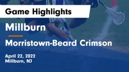 Millburn  vs Morristown-Beard Crimson Game Highlights - April 22, 2022